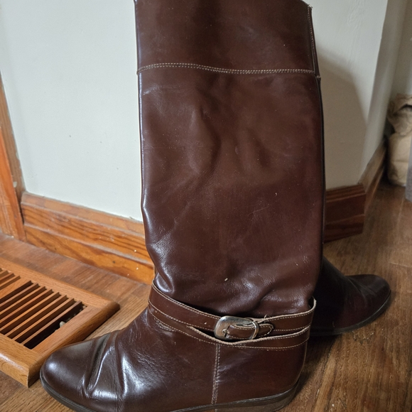 VTG Charles David Mahogany Knee high Boots Size 8 - Picture 3 of 8